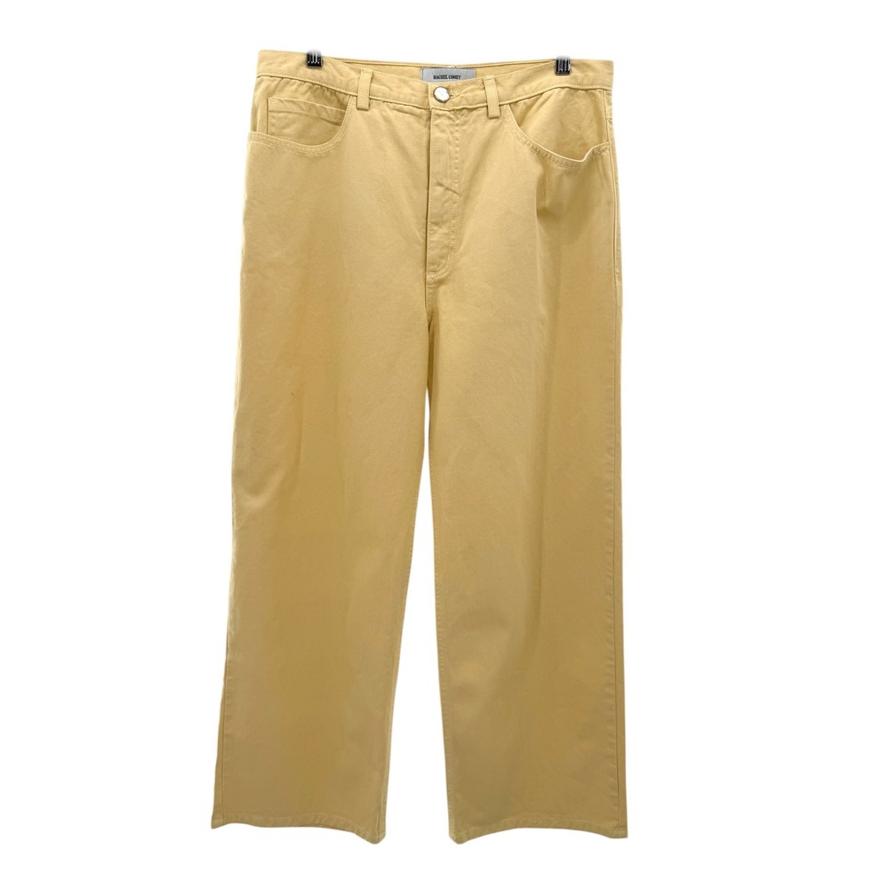 Rachel Comey Mustard Yellow High Rise Wide Leg Cotton Trousers‎ Pants Size 8